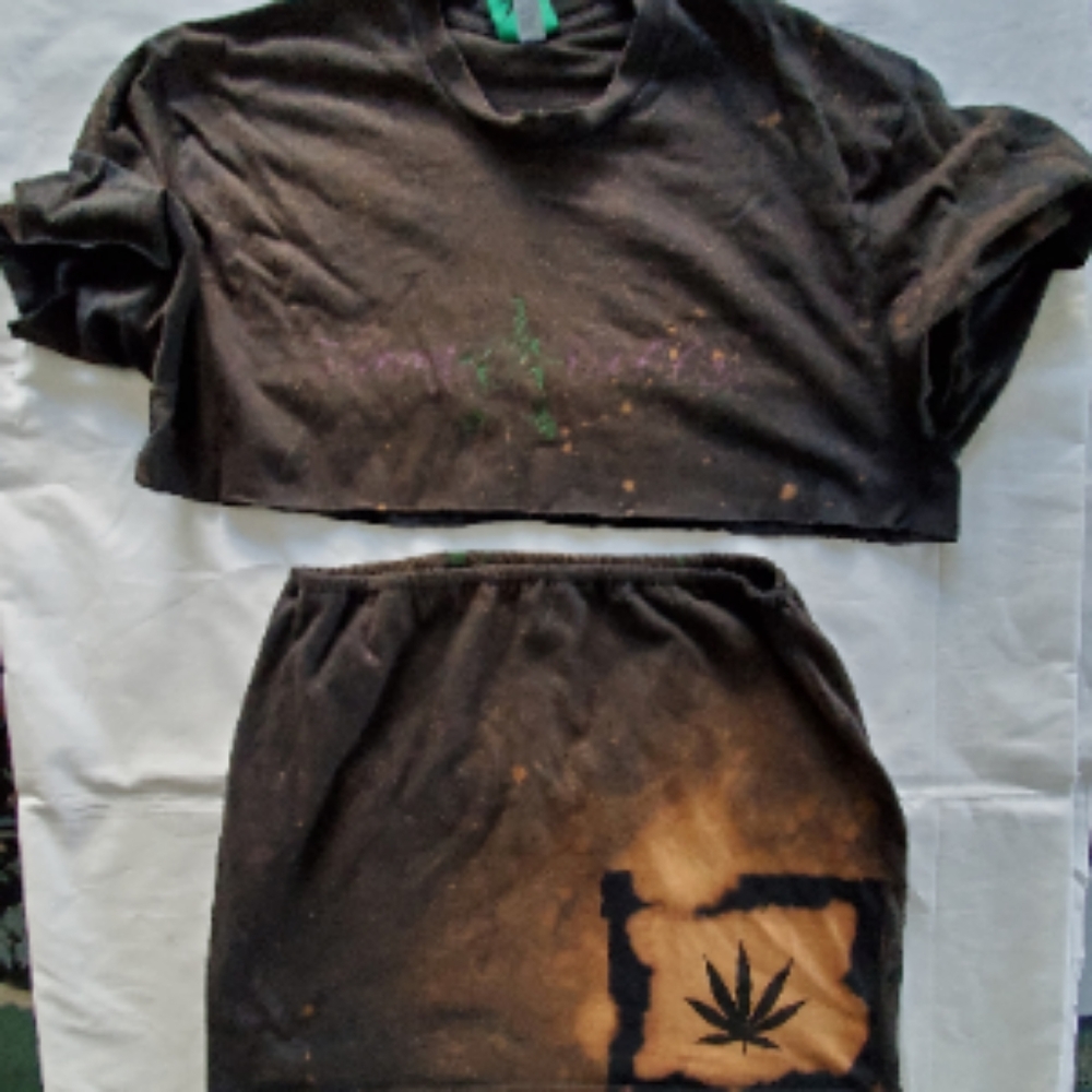 Jimmy Puffa 2 piece crop top mini skirt